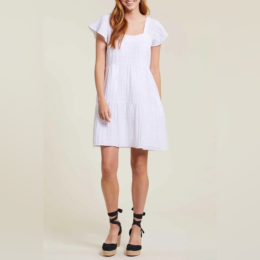 Tribal White Shift Dress, XL